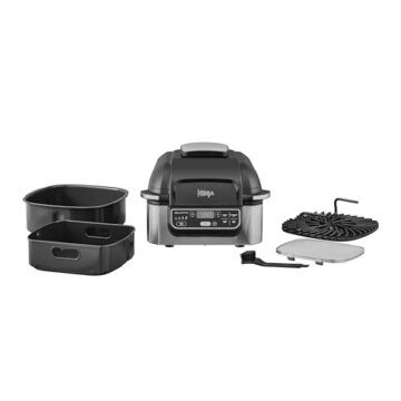 Ninja Foodi Grill & Airfryer, 5,7L Heißluftfritteuse, Air Fryer, spülmaschinenfeste Teile, 5-in-1, Schwarz/Silber AG301EU - 2