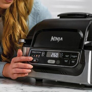 Ninja Foodi Grill & Airfryer, 5,7L Heißluftfritteuse, Air Fryer, spülmaschinenfeste Teile, 5-in-1, Schwarz/Silber AG301EU - 3