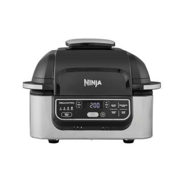 Ninja Foodi Grill & Airfryer, 5,7L Heißluftfritteuse, Air Fryer, spülmaschinenfeste Teile, 5-in-1, Schwarz/Silber AG301EU - 1