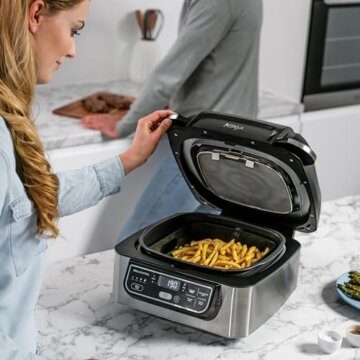 Ninja Foodi Grill & Airfryer, 5,7L Heißluftfritteuse, Air Fryer, spülmaschinenfeste Teile, 5-in-1, Schwarz/Silber AG301EU - 6