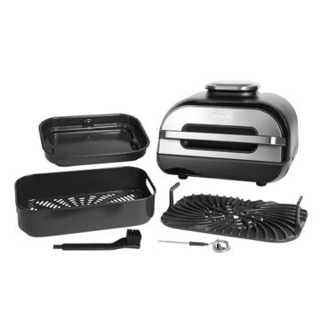 Ninja Foodi MAX Grill & Airfryer, 5,7L Heißluftfritteuse, Air Fryer mit digitalem Temperaturfühler, spülmaschinenfeste Teile, 6-in-1, Grau/Silber AG551EU - 2