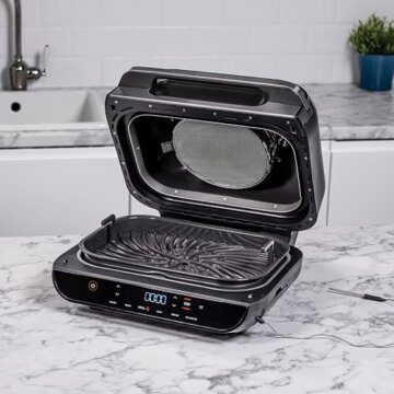 Ninja Foodi MAX Grill & Airfryer, 5,7L Heißluftfritteuse, Air Fryer mit digitalem Temperaturfühler, spülmaschinenfeste Teile, 6-in-1, Grau/Silber AG551EU - 12