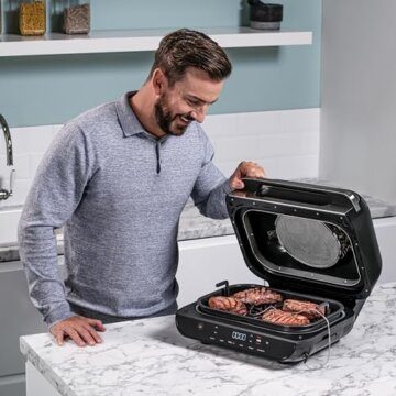 Ninja Foodi MAX Grill & Airfryer, 5,7L Heißluftfritteuse, Air Fryer mit digitalem Temperaturfühler, spülmaschinenfeste Teile, 6-in-1, Grau/Silber AG551EU - 4