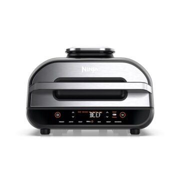 Ninja Foodi MAX Grill & Airfryer, 5,7L Heißluftfritteuse, Air Fryer mit digitalem Temperaturfühler, spülmaschinenfeste Teile, 6-in-1, Grau/Silber AG551EU - 1
