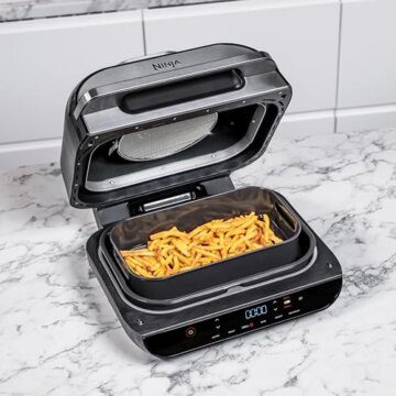 Ninja Foodi MAX Grill & Airfryer, 5,7L Heißluftfritteuse, Air Fryer mit digitalem Temperaturfühler, spülmaschinenfeste Teile, 6-in-1, Grau/Silber AG551EU - 5
