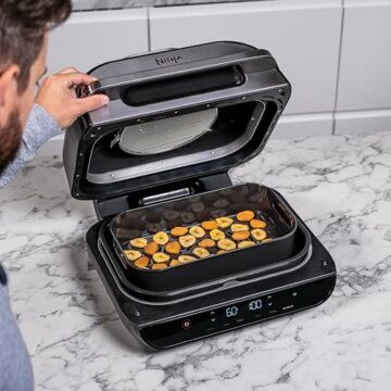 Ninja Foodi MAX Grill & Airfryer, 5,7L Heißluftfritteuse, Air Fryer mit digitalem Temperaturfühler, spülmaschinenfeste Teile, 6-in-1, Grau/Silber AG551EU - 7