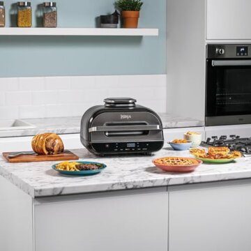 Ninja Foodi MAX Grill & Airfryer, 5,7L Heißluftfritteuse, Air Fryer mit digitalem Temperaturfühler, spülmaschinenfeste Teile, 6-in-1, Grau/Silber AG551EU - 8