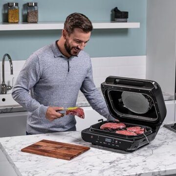Ninja Foodi MAX Grill & Airfryer, 5,7L Heißluftfritteuse, Air Fryer mit digitalem Temperaturfühler, spülmaschinenfeste Teile, 6-in-1, Grau/Silber AG551EU - 9