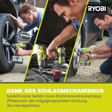 RYOBI 18 V ONE+ Akku-Schlagschrauber R18IW3-0 (max. Drehmoment 400 Nm, 1/2 Zoll Vierkant-Aufnahme, 3 Schaltstufen, Schlagzahl 0-3.200 min-1, LED-Beleuchtung, ohne Akku & Ladegerät im Karton) - 3
