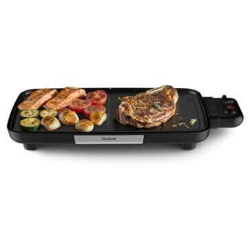 Tefal CB6418 BBQ Booster Tischgrill | Power-Boost-Zone | 2200 Watt | Antihaftbeschichtung | 6 Stufen Thermostat | Auffangschale spülmaschinengeeignet | Thermo-Spot | extragroße Grillfläche | Schwarz - 4
