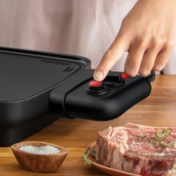 Tefal CB6418 BBQ Booster Tischgrill | Power-Boost-Zone | 2200 Watt | Antihaftbeschichtung | 6 Stufen Thermostat | Auffangschale spülmaschinengeeignet | Thermo-Spot | extragroße Grillfläche | Schwarz - 5