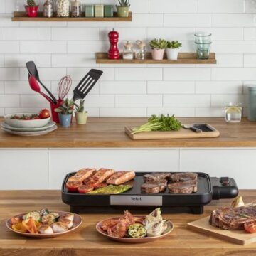 Tefal CB6418 BBQ Booster Tischgrill | Power-Boost-Zone | 2200 Watt | Antihaftbeschichtung | 6 Stufen Thermostat | Auffangschale spülmaschinengeeignet | Thermo-Spot | extragroße Grillfläche | Schwarz - 7