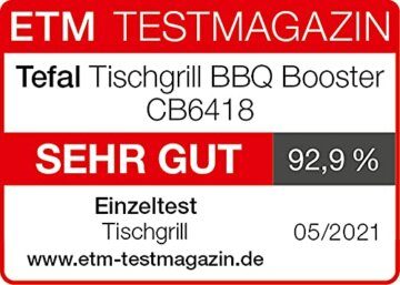Tefal CB6418 BBQ Booster Tischgrill | Power-Boost-Zone | 2200 Watt | Antihaftbeschichtung | 6 Stufen Thermostat | Auffangschale spülmaschinengeeignet | Thermo-Spot | extragroße Grillfläche | Schwarz - 9