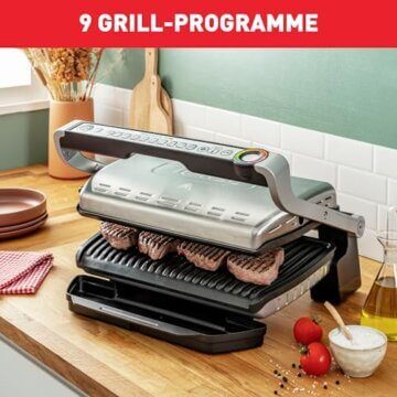 Tefal OptiGrill+ XL Kontaktgrill, 9 Programme, Garstufenanzeige, Abnehmbare XL-Platten, Manueller Modus, Elektrogrill, Edelstahl, GC722D16 - 5