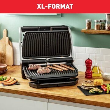 Tefal OptiGrill+ XL Kontaktgrill, 9 Programme, Garstufenanzeige, Abnehmbare XL-Platten, Manueller Modus, Elektrogrill, Edelstahl, GC722D16 - 6