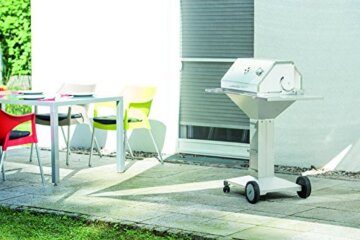 THÜROS T4 BBQ Station fahrbar Plattenfuß Edelstahl Holzkohle Gartengrill Grau - 2