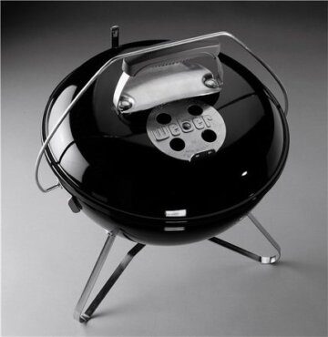 Weber Smokey Joe Premium Holzkohlegrill, Ø 37cm Grillfläche, portabeler BBQ Grill mit praktischem Tragebügel, porzellanemaillierten Deckel & Kessel - Schwarz (1121004) - 2