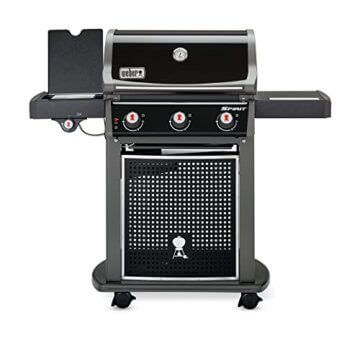 Weber Spirit E-320 Classic Gasgrill, 3 Brenner + Seitenkocher, 52 x 45cm Grillfläche, Warmhalterost, Deckelthermometer, abklappbarer Seitentisch (rechts), 4 Räder - Schwarz (46415079) - 2
