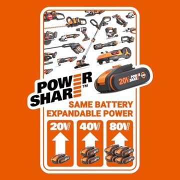 WORX WG583E.9 Akku-Laubbläser/Laubsauger 40V(2x20V) - 2 in 1 zum Laub Zusammenkehren & Aufsaugen - 35L Fangsack - ohne Akku und Ladegerät, Schwarz / Orange - 11