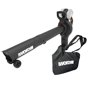 WORX WG583E.9 Akku-Laubbläser/Laubsauger 40V(2x20V) - 2 in 1 zum Laub Zusammenkehren & Aufsaugen - 35L Fangsack - ohne Akku und Ladegerät, Schwarz / Orange - 4