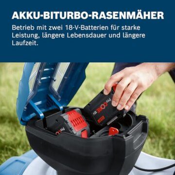Bosch Professional 18V System Akku-Rasenmäher GRA 18V2-46 (Schnittbreite: 46 cm, 6-stufige Höheneinstellung, 60-Liter-Textil-Grasfangkorb, inkl. 2 x Isolierschlüssel, Mulcher) - 5