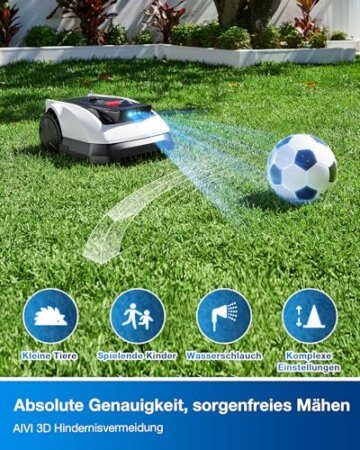 ECOVACS Goat O500 Panorama Mähroboter ohne Begrenzungskabel, 500 m², Auto-Kartierung Rasenmäher Roboter, Setup-frei, LiDAR-unterstützte visuelle Navigation, passiert 0,7m Engstellen, 45% Steigungen - 4