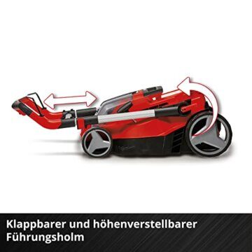 Einhell Akku-Rasenmäher GP-CM 36/450 Kit Power X-Change (36 V, 38 cm Schnittbreite, 450 m², Brushless, Mulchfunktion, 45 L Fangsack, inkl. 2 x 4,0 Ah Akkus + Twincharger) - 6