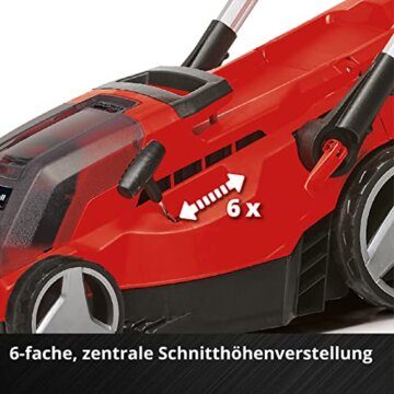 Einhell Akku-Rasenmäher GP-CM 36/450 Kit Power X-Change (36 V, 38 cm Schnittbreite, 450 m², Brushless, Mulchfunktion, 45 L Fangsack, inkl. 2 x 4,0 Ah Akkus + Twincharger) - 7