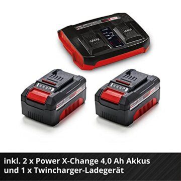 Einhell Akku-Rasenmäher GP-CM 36/450 Kit Power X-Change (36 V, 38 cm Schnittbreite, 450 m², Brushless, Mulchfunktion, 45 L Fangsack, inkl. 2 x 4,0 Ah Akkus + Twincharger) - 10
