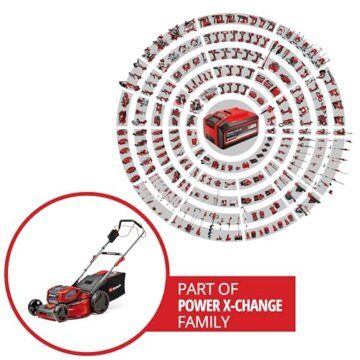 Einhell Akku-Rasenmäher GP-CM 36/52 S Li BL Kit Power X-Change (36 V, 52 cm Schnittbreite, bis 1200 m², Brushless, 65 L Fangkorb, Radantrieb, inkl. 4x 5,2 Ah + 2x Twincharger) - 2