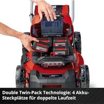 Einhell Akku-Rasenmäher GP-CM 36/52 S Li BL Kit Power X-Change (36 V, 52 cm Schnittbreite, bis 1200 m², Brushless, 65 L Fangkorb, Radantrieb, inkl. 4x 5,2 Ah + 2x Twincharger) - 11
