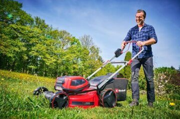 Einhell Akku-Rasenmäher GP-CM 36/52 S Li BL Kit Power X-Change (36 V, 52 cm Schnittbreite, bis 1200 m², Brushless, 65 L Fangkorb, Radantrieb, inkl. 4x 5,2 Ah + 2x Twincharger) - 4