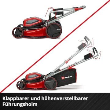 Einhell Akku-Rasenmäher GP-CM 36/52 S Li BL Kit Power X-Change (36 V, 52 cm Schnittbreite, bis 1200 m², Brushless, 65 L Fangkorb, Radantrieb, inkl. 4x 5,2 Ah + 2x Twincharger) - 9