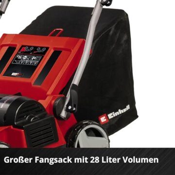 Einhell Akku-Vertikutierer-Lüfter GE-SA 36/35 Li-Solo Power X-Change (Li-Ion, 36 V, bürstenloser Motor, 35cm Messerwalze, 28L Fangsack, einstellbare Arbeitstiefe, ohne Akku & Ladegerät) - 10