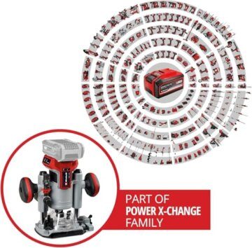 Einhell Professional Akku-Oberfräsen-Kantenfräsen-Set TP-RO 18 Set Li BL-Solo Power X-Change (18 V, Brushless, Frästiefen-Feineinstellung, inkl Zubehör+Tasche, ohne Akku) - 2