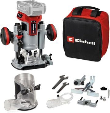 Einhell Professional Akku-Oberfräsen-Kantenfräsen-Set TP-RO 18 Set Li BL-Solo Power X-Change (18 V, Brushless, Frästiefen-Feineinstellung, inkl Zubehör+Tasche, ohne Akku) - 1