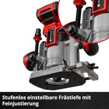 Einhell Professional Akku-Oberfräsen-Kantenfräsen-Set TP-RO 18 Set Li BL-Solo Power X-Change (18 V, Brushless, Frästiefen-Feineinstellung, inkl Zubehör+Tasche, ohne Akku) - 10