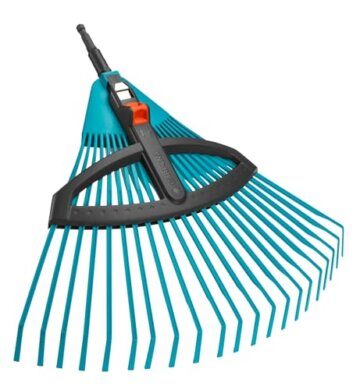 Gardena combisystem-Kunststoff-Verstellbesen: Laubbesen mit verstellbaren elastischen Kunststoffzinken, Arbeitsbreite 35 bis 52 cm, wackelfreies Arbeiten (3099-20) - 1
