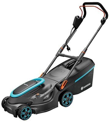 Gardena Elektro-Rasenmäher PowerMax 37/1800 G2: Mäher bis 500 m², 1800 W Leistung, 37 cm Schnittbreite, 45 l Fangvolumen, 35 bis 65 mm Schnitthöhe, ErgoTec Plus Griff, zusammenklappbar (14637-20) - 1