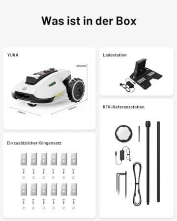 MAMMOTION YUKA 1000 Mähroboter, kabelloses UltraSense AI Vision-bis 1000 m² 45% Steigung, automatische Kartierung, Schnitthöhe 20-90mm, Schnittbreite 320mm - 9