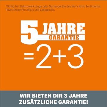 WORX WG737E Nitro Akku-Rasenmäher 40V(2x20V) - leistungsstarke bürstenloser Motor - 37cm Schnittbreite - 6 Schnitthöhenstufe (20-70mm) - 40L Grasfangsack - inkl. 2x4Ah Akkus & Dual-Ladengerät - 8