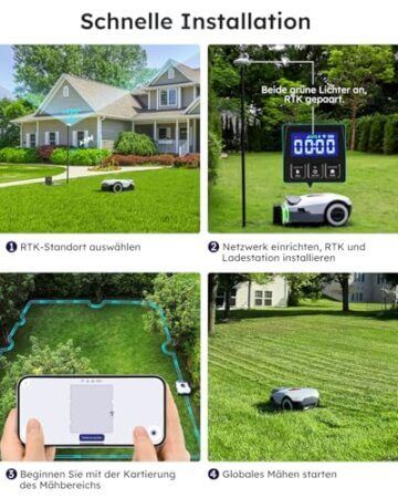 ANTHBOT KI Drahtloser Mähroboter ohne Begrenzungskabel Max. 900m², Full Frequenzband RTK+4-Kamera-Vision Rasenmäher Roboter ohne Kabel, Mehrzonen-Management, Hindernisvermeidung Rasenroboter -Genie600 - 7