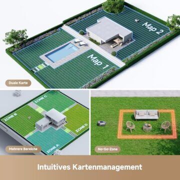 DREAME Intelligenter Mähroboter A1 Pro, Drahtloser Umfang Mähroboter, 2000m², App-Steuerung, OmniSense™ Technologie, Intuitive Zonenverwaltung, Intelligente Hindernisvermeidung, Offroad-Reifen - 4