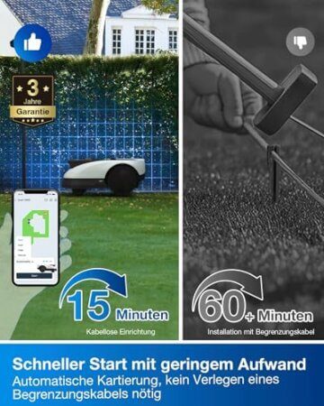 ECOVACS Goat O800 RTK Mähroboter ohne Begrenzungskabel, 800m², LiDAR-gestützte RTK+Vision Navigation, Rasenmäher Roboter, Auto-Kartierung, passiert 0,7m Engstellen, präzises Kantenmähen - 2