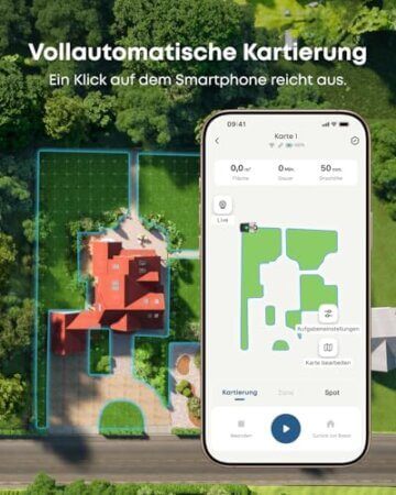 eufy E15 Mähroboter ohne Begrenzungskabel, Keine Signalausfälle, Kein RTK, TrueVision Technologie, Smart-Navigation, Garten bis 800m², Präzisionsrandschnitt, Hindernisvermeidung, App-Steuerung - 4