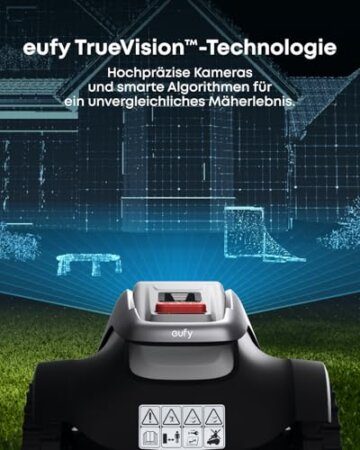 eufy E18 Mähroboter ohne Begrenzungskabel, Keine Signalausfälle, Kein RTK, TrueVision Technologie, GNSS System, Garten bis 1200m², Präzisionsrandschnitt, Hindernisvermeidung, App-Steuerung - 3