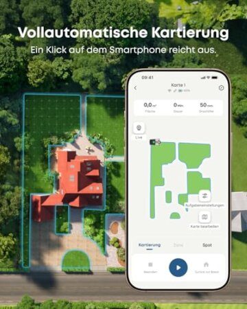 eufy E18 Mähroboter ohne Begrenzungskabel, Keine Signalausfälle, Kein RTK, TrueVision Technologie, GNSS System, Garten bis 1200m², Präzisionsrandschnitt, Hindernisvermeidung, App-Steuerung - 4