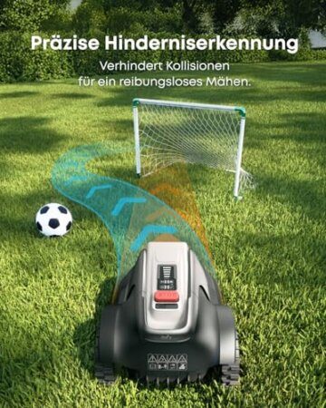 eufy E18 Mähroboter ohne Begrenzungskabel, Keine Signalausfälle, Kein RTK, TrueVision Technologie, GNSS System, Garten bis 1200m², Präzisionsrandschnitt, Hindernisvermeidung, App-Steuerung - 6