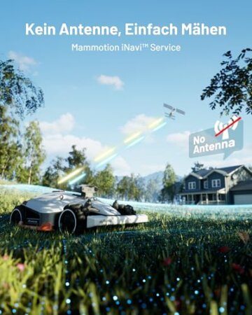 MAMMOTION LUBA 2 AWD 5000X Mähroboter ohne Begrenzungskabel, NetRTK+Vision, Keine RTK-Antenne erforderlich, Auto-Kartierung, Empf. 5000m², Max. 6600m², mit 4G-Modul, 80% Steigung - 2