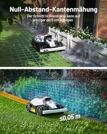 MAMMOTION LUBA Mini AWD 800 Mähroboter ohne Begrezungskabel, NetRTK+Vision, Keine RTK-Antenne erforderlich, Auto-Kartierung, Empf. 800m², Max. 1000m², mit 4G-Modul, 80% Steigung - 7